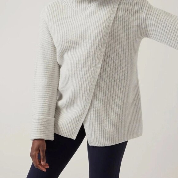 Athleta Sweaters - ATHLETA Azalea Merino Wool/Cashmere Blend Sweater, Oatmeal Ivory, Size XS